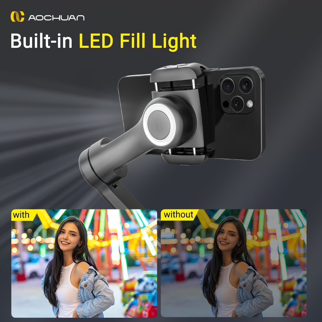 Smart XPro Cell Phone Gimbal Mount | Wireless Charging Support App Black