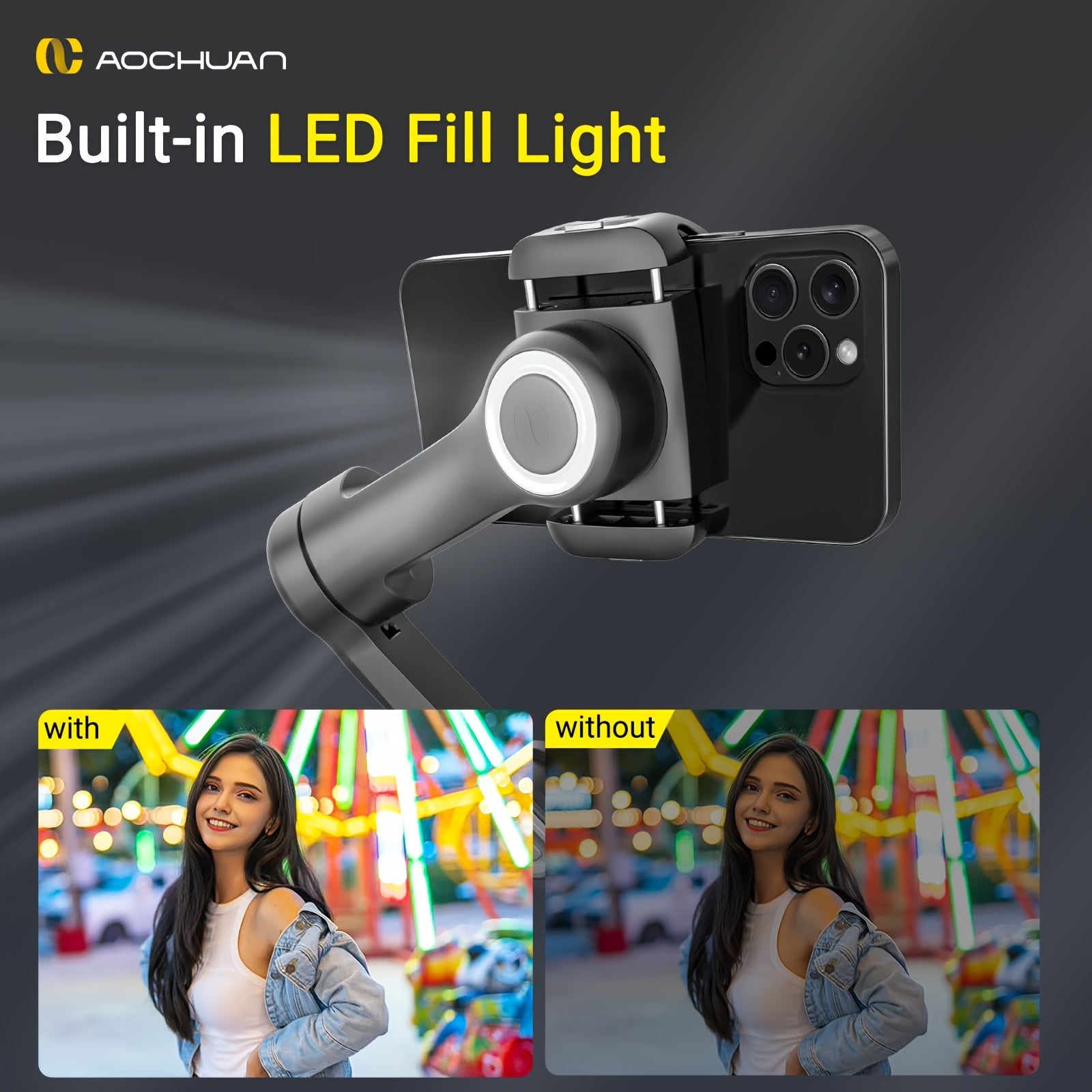 Smart XPro Cell Phone Gimbal Mount | Wireless Charging Support App Black