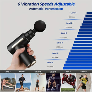 1pc Powerful Cordless Massage Gun with LED Display - Deep Tissue Muscle Relaxer