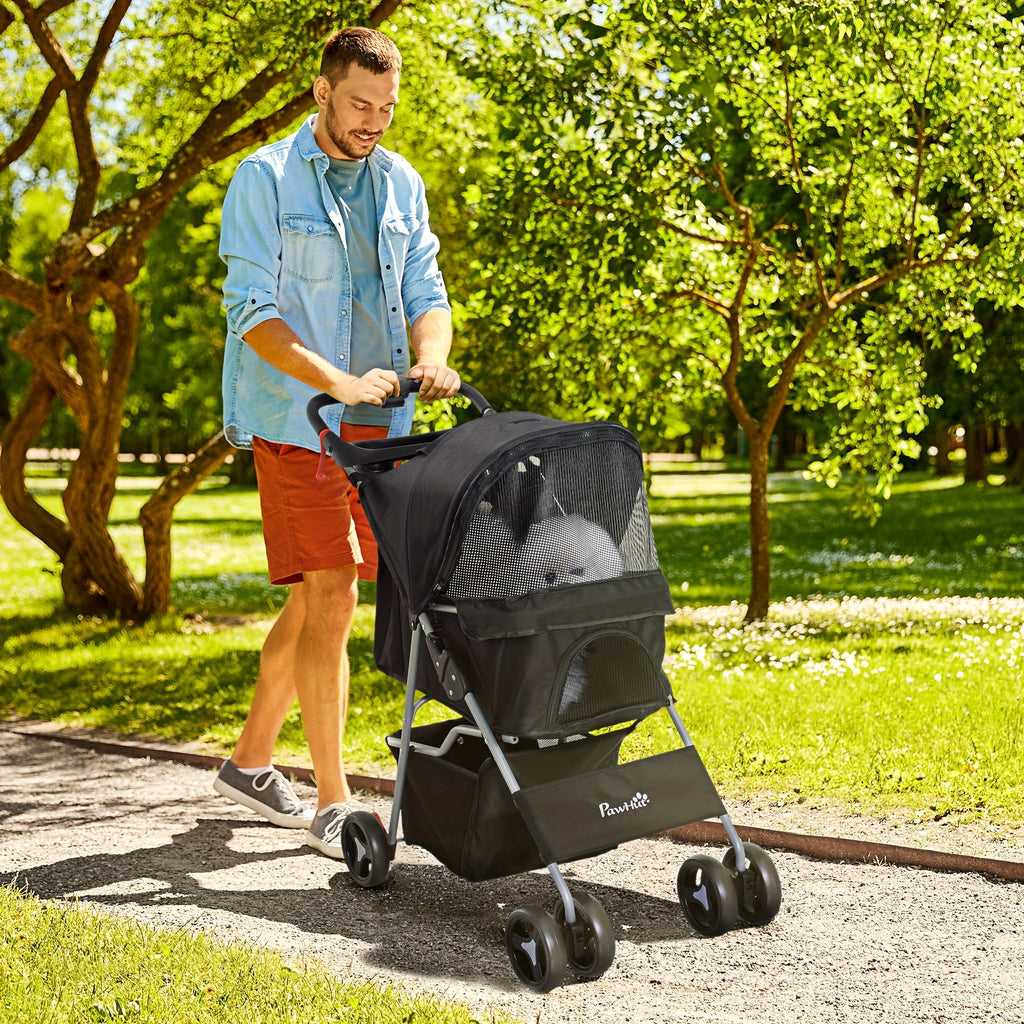 PawHut Dog Stroller, Foldable Pet Stroller For XS And Small Dogs And Cats
