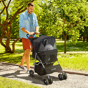 PawHut Dog Stroller, Foldable Pet Stroller For XS And Small Dogs And Cats