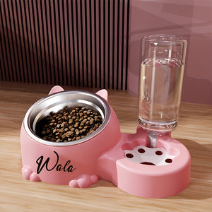 Anti-Tip Automatic Feeding & Water Dispensing Pet Food Bowl