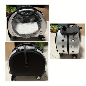 Dual-Shoulder Pet Stroller with Transparent Space Capsule Design | For Two Cats or Small Dogs