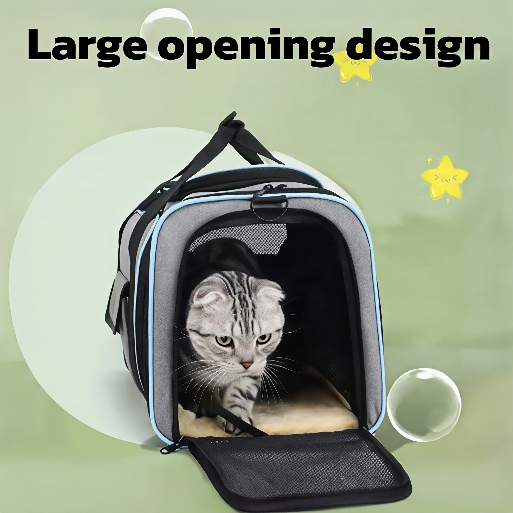 Portable Expandable Pet Carrier For Cats And Small Dogs