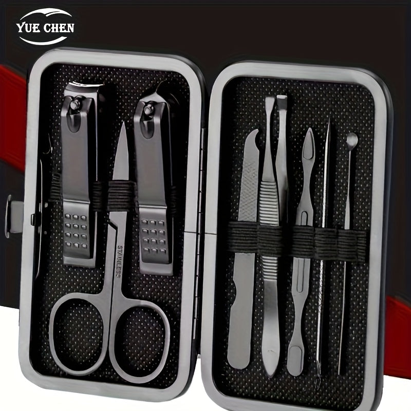 Black Nail Clipper Set, Stainless Steel Nail Scissors for Men