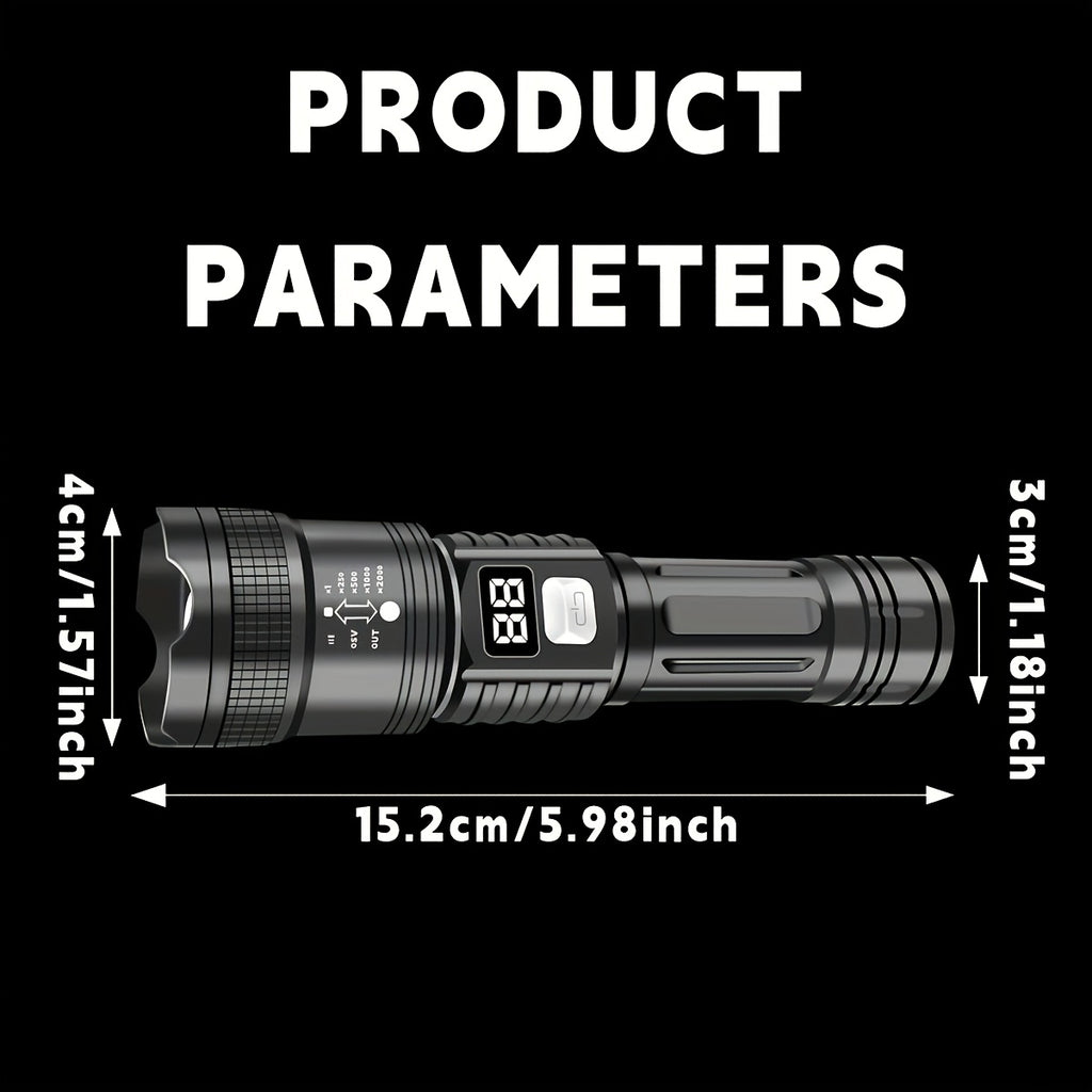 P900 LED Tactical Flashlight | High Brightness Zoom Flashlight