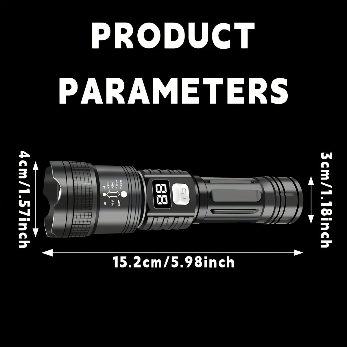 P900 LED Tactical Flashlight | High Brightness Zoom Flashlight