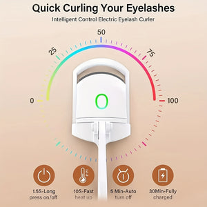 ABS Electric Eyelash Curler - Long-Lasting Curling Device with USB Rechargeable Battery