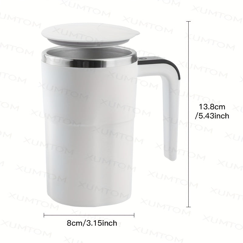 1 Automatic Stirring Coffee Cup with Temperature Display, USB Rechargeable