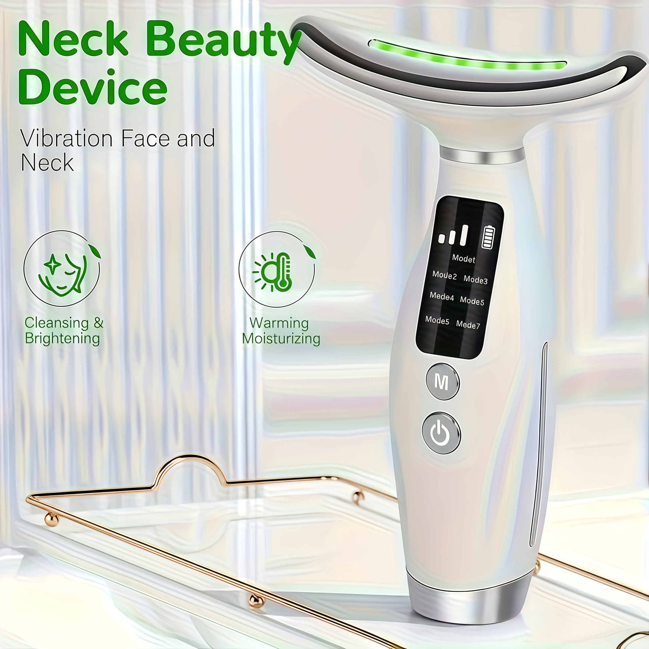 7-Mode Electric Beauty Device - LED Digital Display, Effective Relaxation and Facial Care