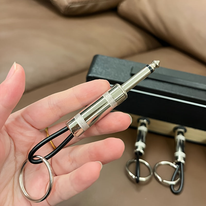 Home Decor Gift - 4 Plug Music Socket Organizer with Wall-Mounted Guitar Keychain Holder