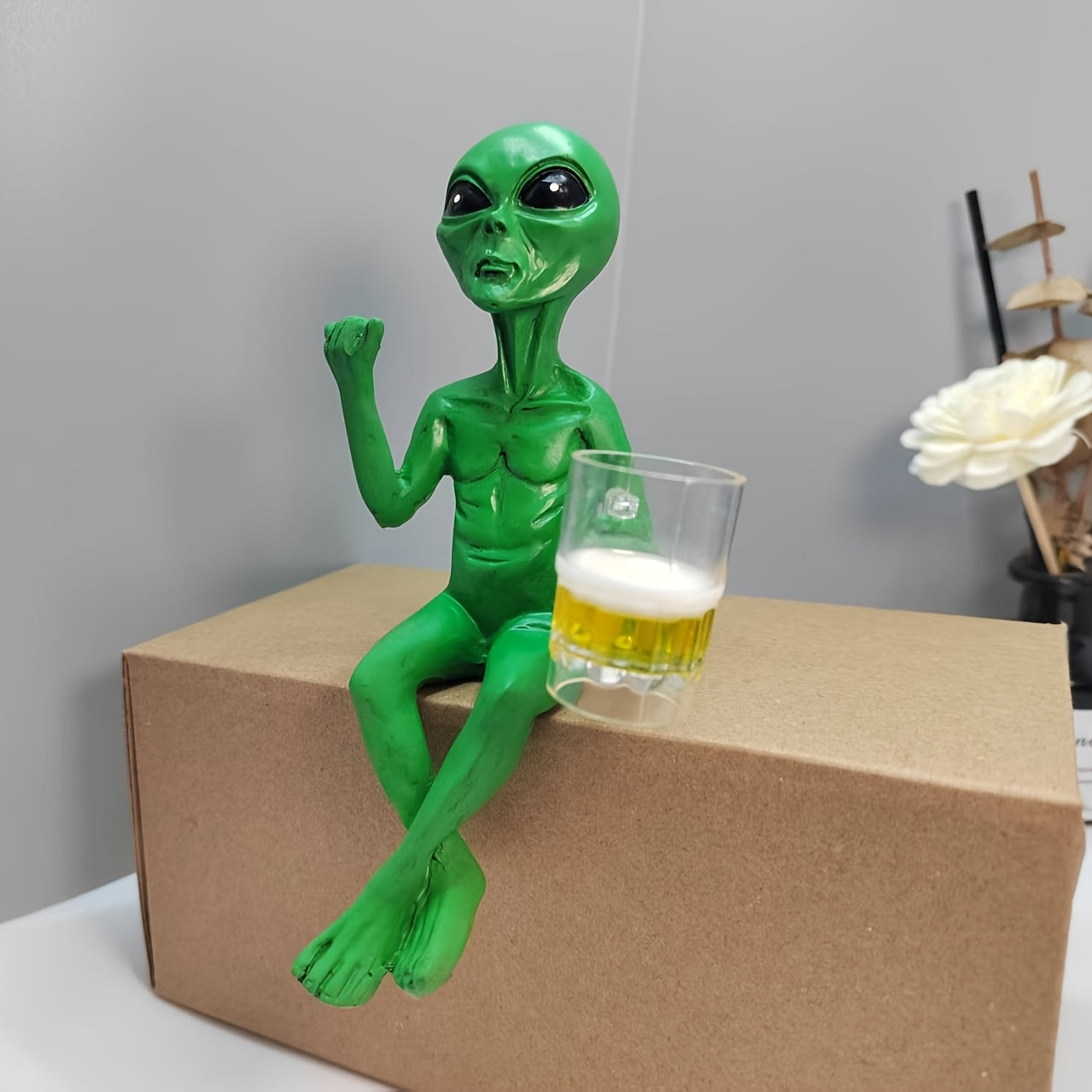 A Resin Skull Drinking Ornament, Creatively Handcrafted, Suitable for Outdoor