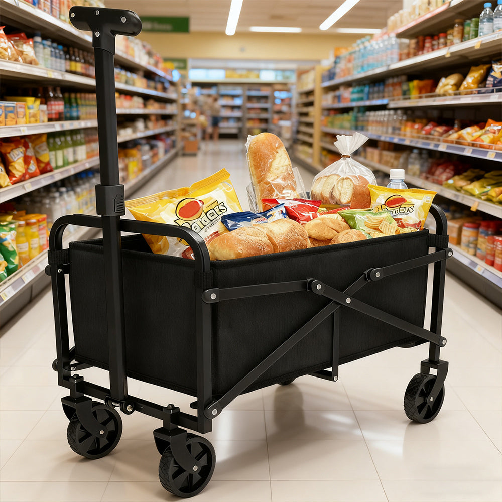 Heavy Duty Folding Camping Shopping Cart, Large Capacity