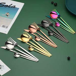 16pcs Stainless Steel Thin Portuguese Cutlery Set