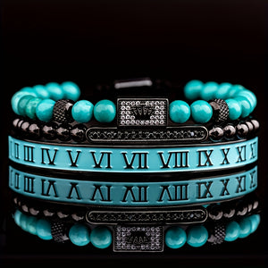 Set of 3 Luxury Royal Crown Men's Bracelets