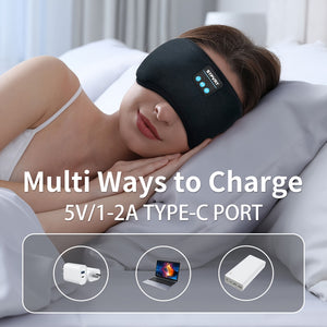 Wireless Music Sleep Mask with Built-in Speaker - Perfect for Travel