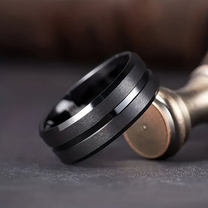 Set of 4 Men's Stainless Steel Titanium Rings