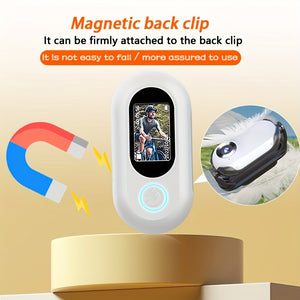 1080P Pet Camera with Display - Long-Lasting 350mAh Rechargeable Battery