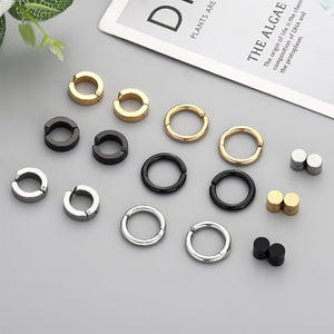 10 pcs/set classic 304 stainless steel ear clips, non perforated ear clip set, suitable for both men and women