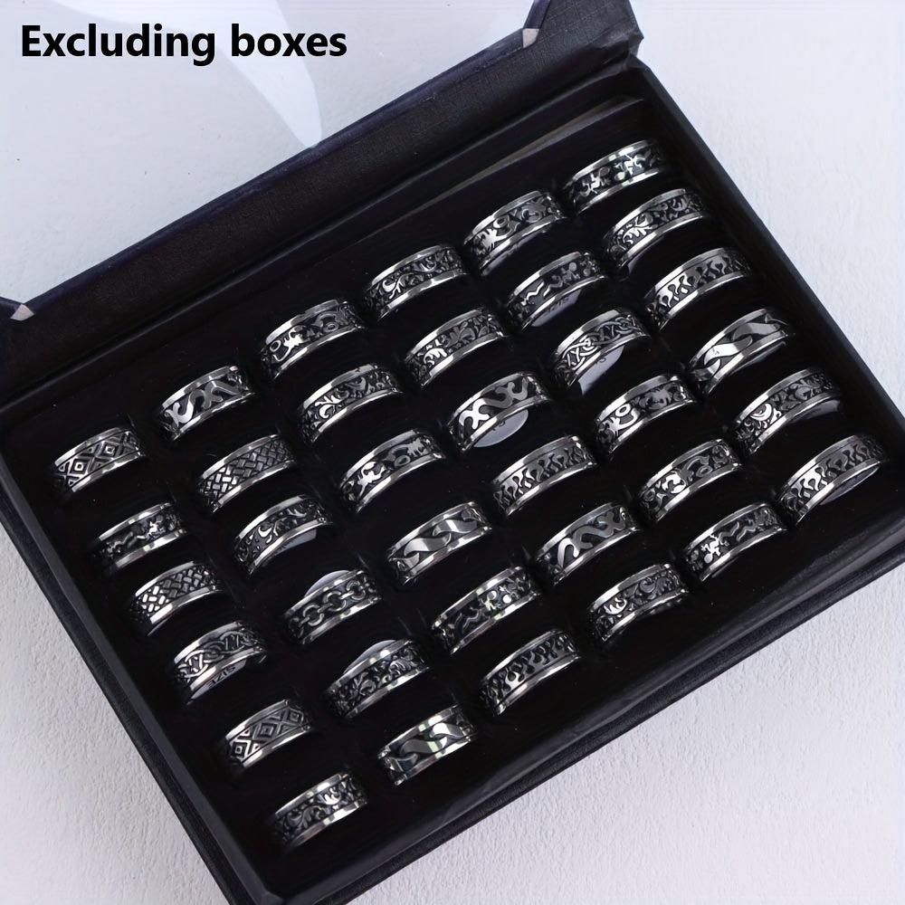 10pcs/Lot - Fashion Retro Three Color Oil Dripping - Stainless Steel Rings for Men Women