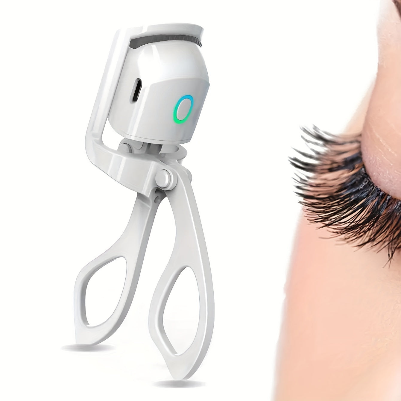 ABS Electric Eyelash Curler - Long-Lasting Curling Device with USB Rechargeable Battery