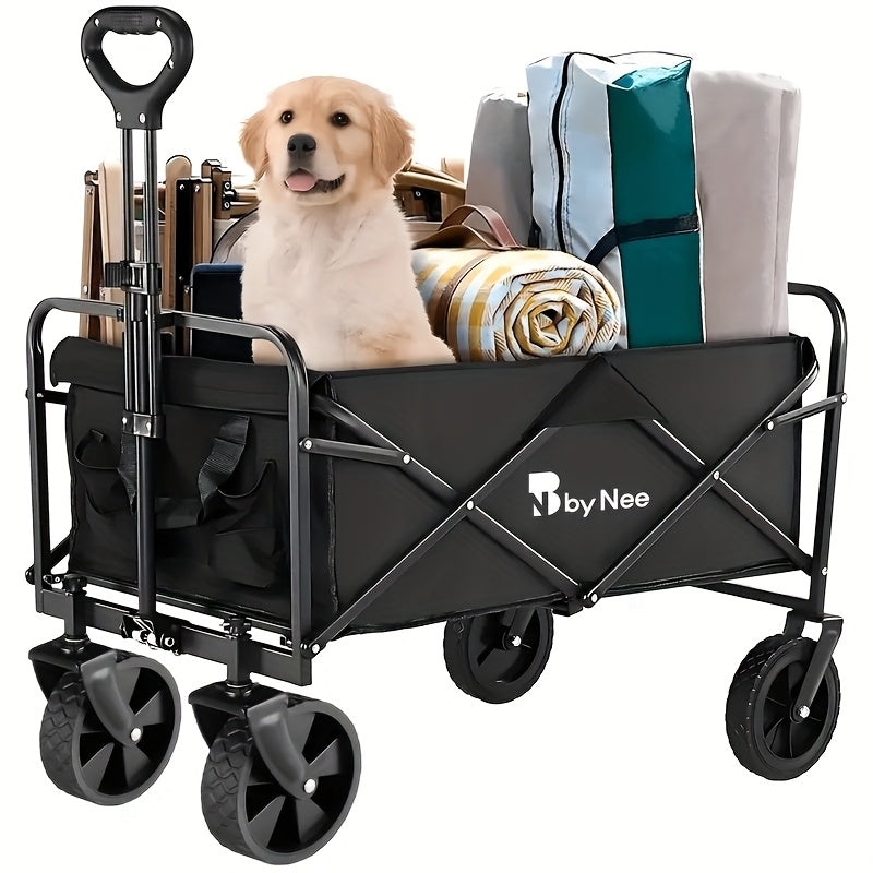 Versatile Collapsible Shopping Cart with Adjustable Height And 360° Non-Slip Wheels