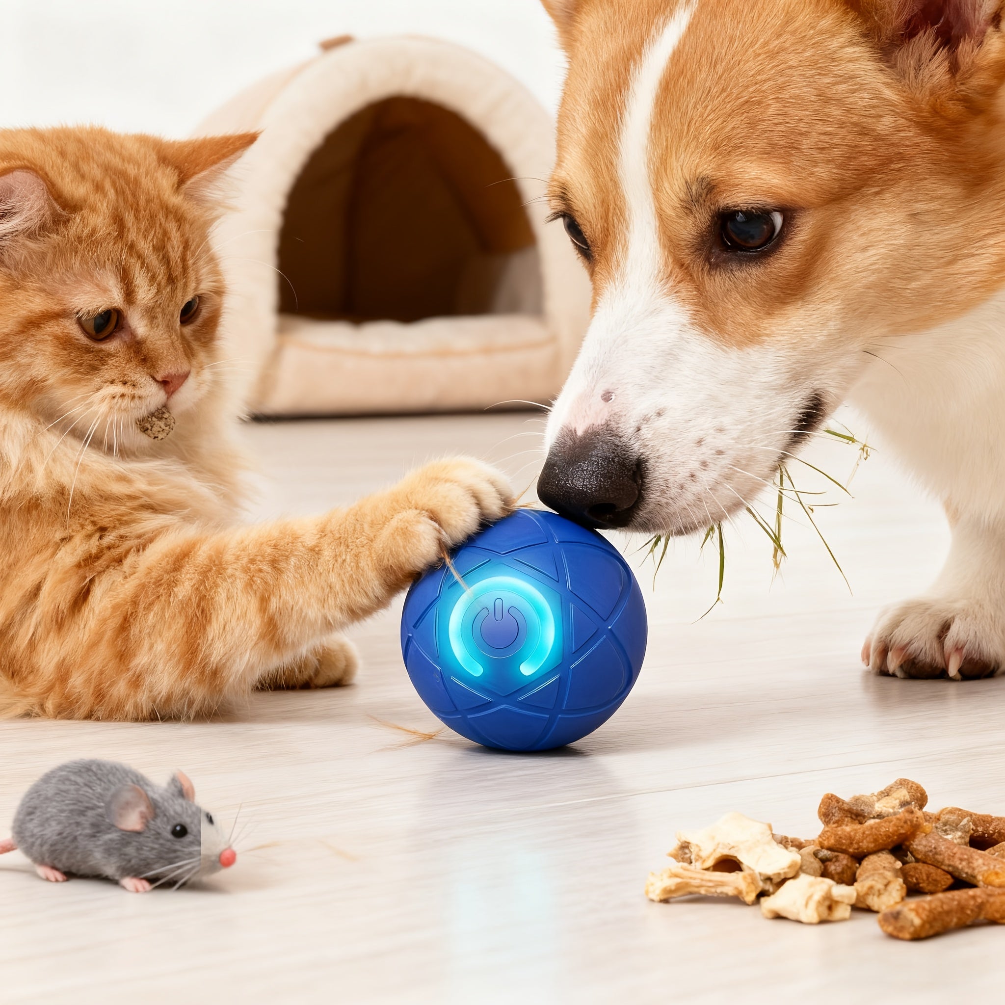 Interactive Bouncing Dog Toy Ball with Gravity-Activated Motion & Automatic Bouncing