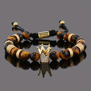 Royal Golden Crown Charm Men Bracelet