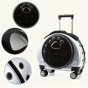 Dual-Shoulder Pet Stroller with Transparent Space Capsule Design | For Two Cats or Small Dogs