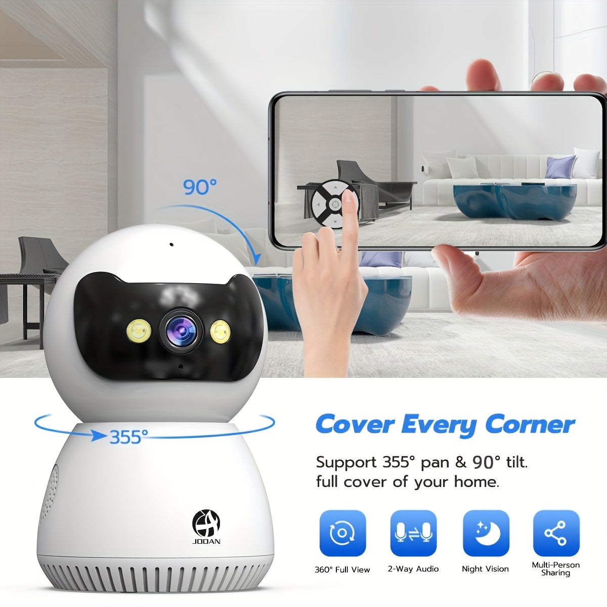 1080P Full HD Security Camera with Full-Color Night Vision, Two-Way Audio, Motion Detection, and Tracking Recording