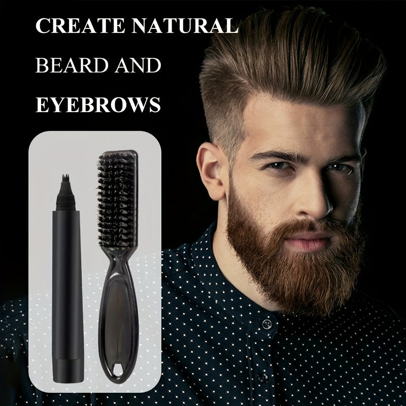 4/8 Pack Men's Beard Filling Pens, Long-Lasting Beard Pen Set with Brush