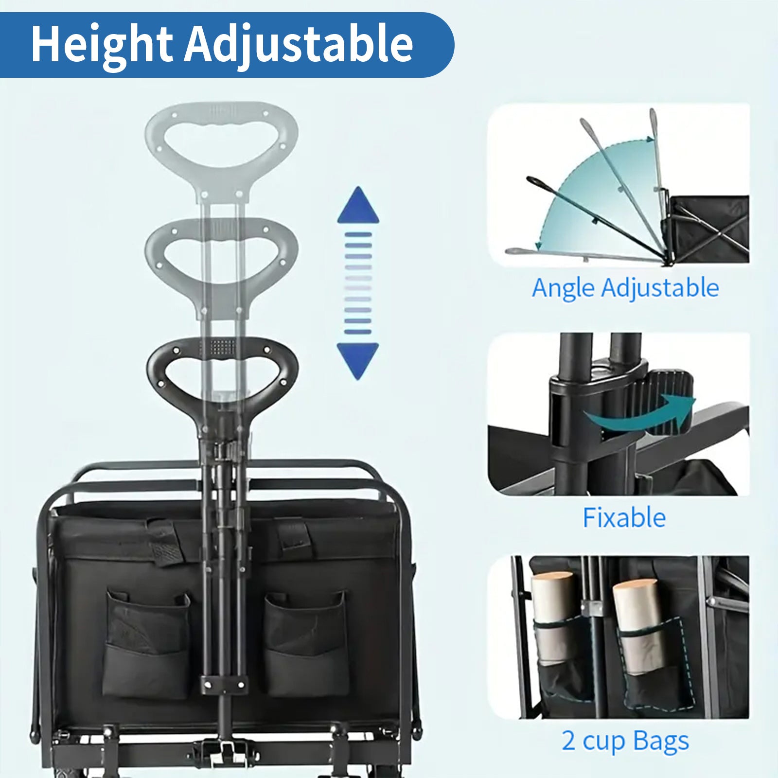 Heavy Duty Folding Camping Shopping Cart, Large Capacity