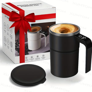 1 Auto Stirring Coffee Cup with Temperature Display, USB Recharge