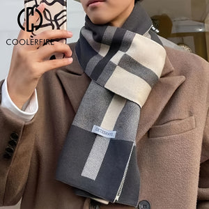 Men's Scarf for Autumn And Winter, Warm Plaid Scarf
