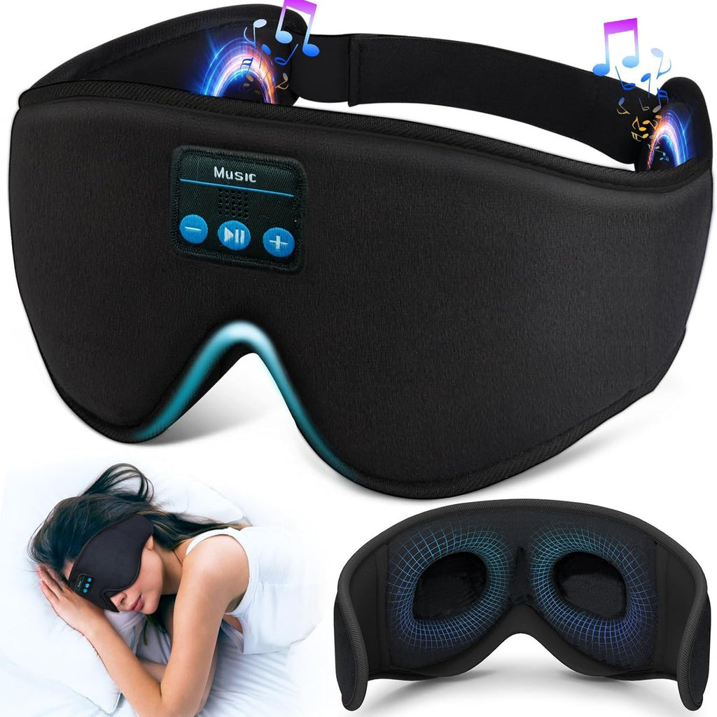 1pc Wireless Sleep Mask with Wireless 5.2, Built-in Headphones, USB-C Charging, Soft Pink/Black/Blue/Gray/, Lightweight Sleeping Mask for Women & Men, Travel, Flights, Naps - Ideal Gift for Music Lovers, Sleep Mask Wireless,