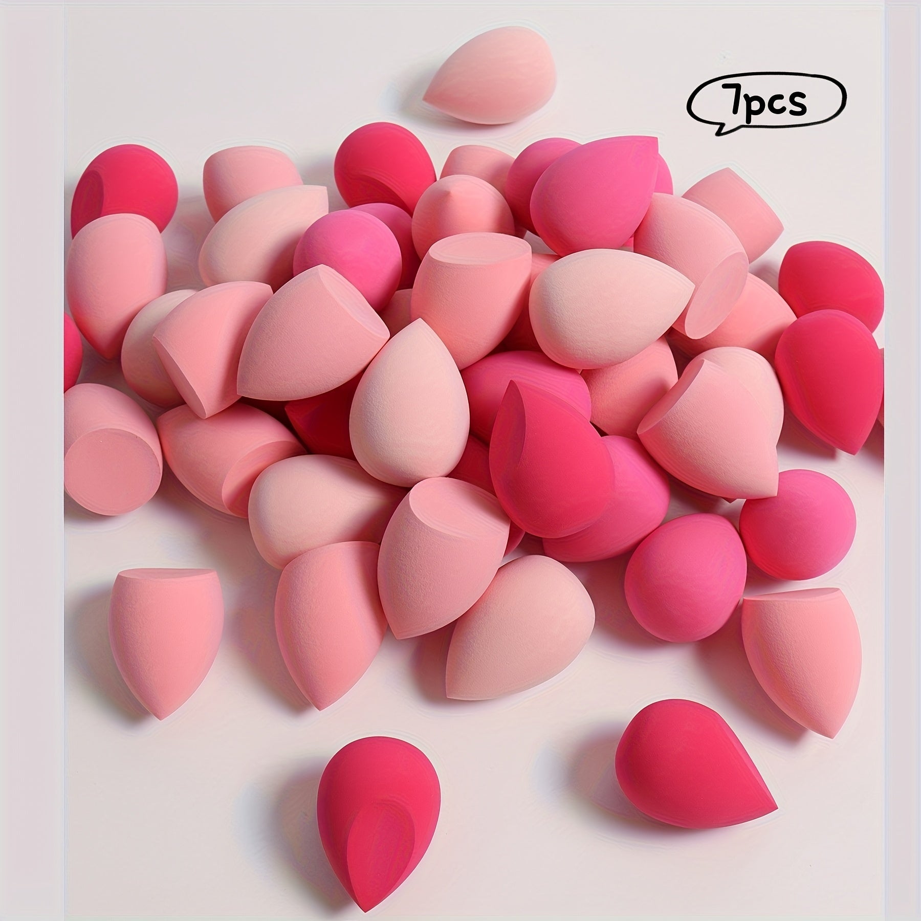 7pcs Multi-Color Makeup Sponges and Beauty Blenders, Dry and Wet Use Puffs