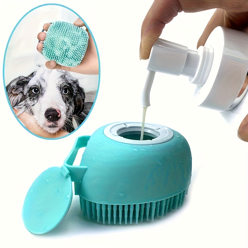 1pc Pet Grooming System with Built-in Storage - Dog and Cat Shower Brush