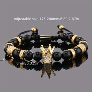 Royal Golden Crown Charm Men Bracelet
