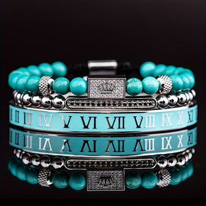 Set of 3 Luxury Royal Crown Men's Bracelets
