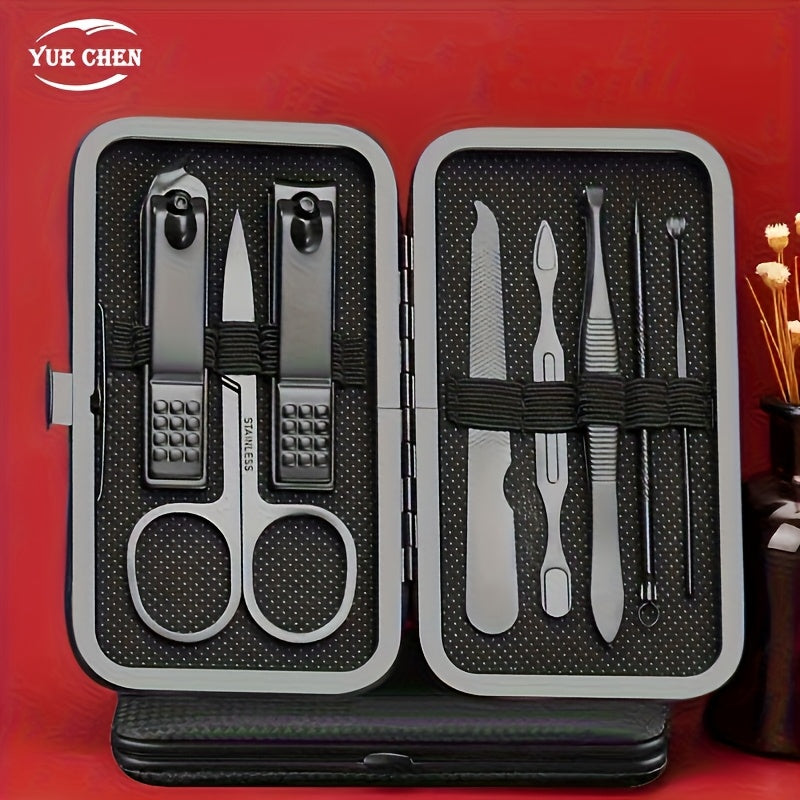 Black Nail Clipper Set, Stainless Steel Nail Scissors for Men