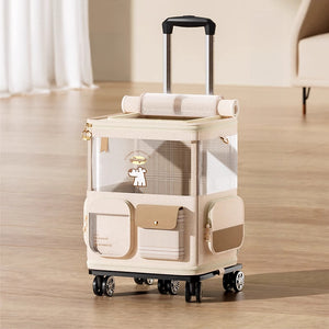 2025 New Dual-Opening Cat Carrier with Trolley | Suitable for Cats up to 25 lbs and Dogs up to 10 lbs
