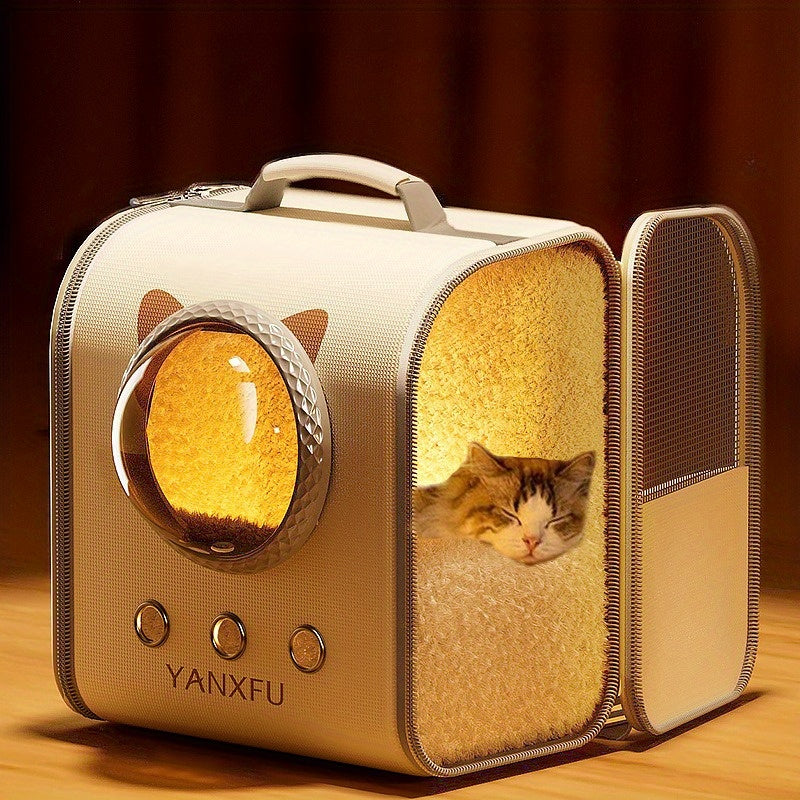 Winter Warm Cat Backpack for Small Pets - Portable Foldable Pet Carrier