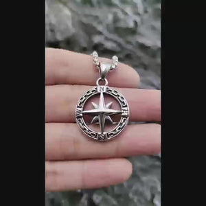 1pc Titanium Steel Cast Hollow Compass Pendant Necklace | Suitable for Men and Women, Jewelry Gift for Sailors