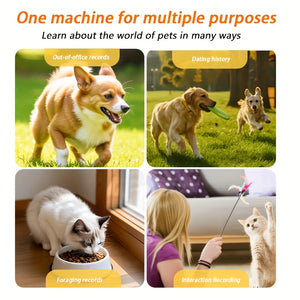 1080P Pet Camera with Display - Long-Lasting 350mAh Rechargeable Battery