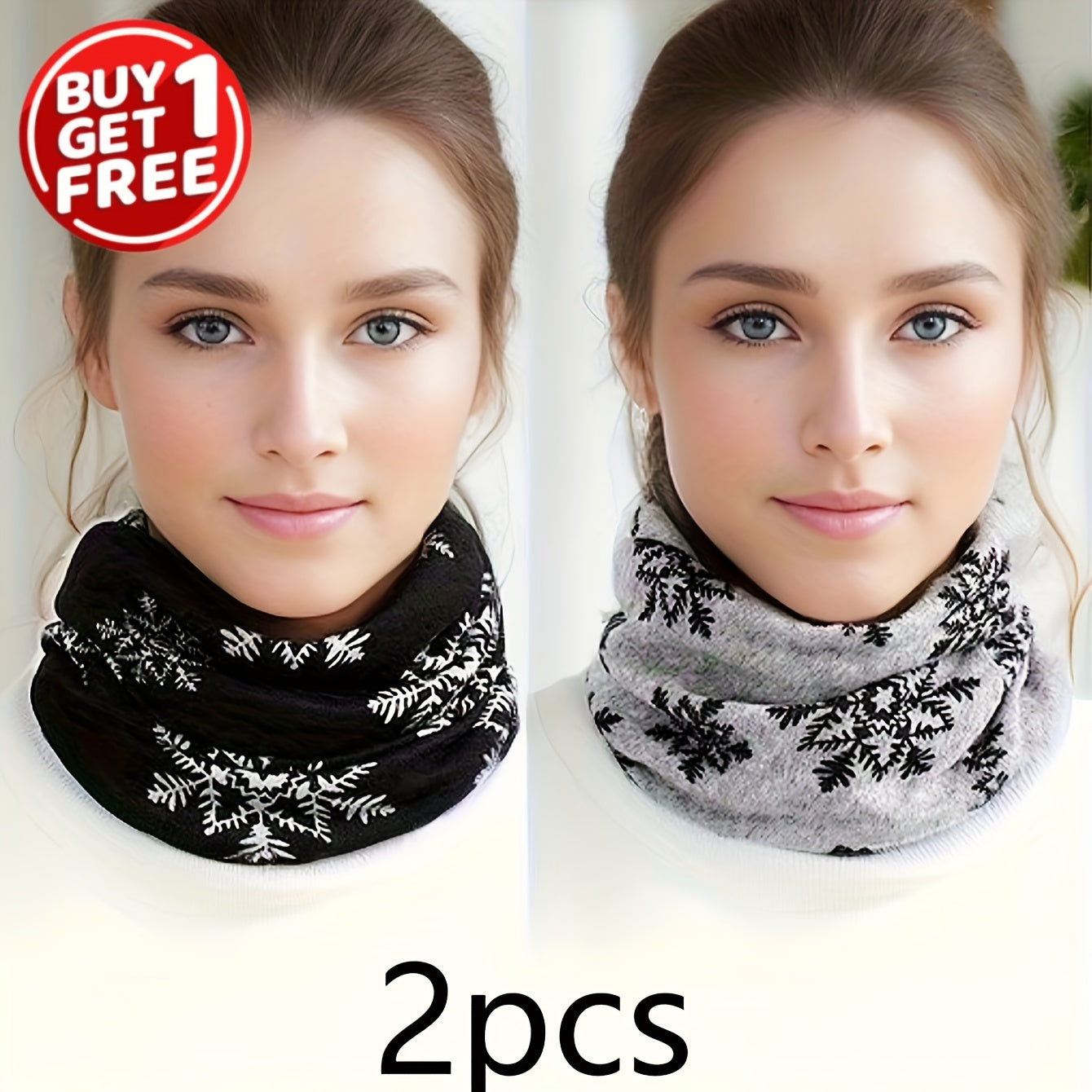 2pcs Vintage Snowflake Pattern Neck Cover