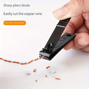 Men's Black Stainless Steel 3-in-1 Nail Clipper Set with Storage Case