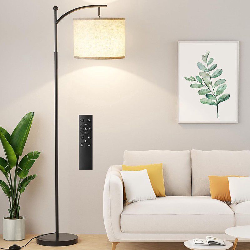 Modern Floor Lamp with Remote Control & Stepless Dimmable Bulb
