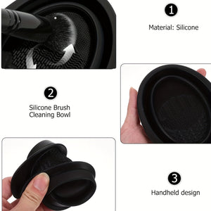 The Makeup Tool Set Includes Makeup Brushes, a Toiletry Bag, an Eyelash Curler and more