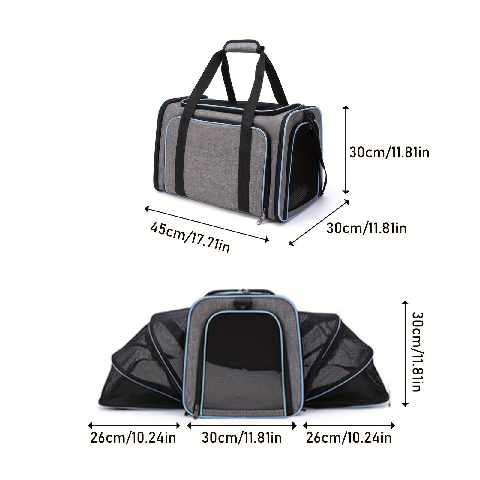 Portable Expandable Pet Carrier For Cats And Small Dogs
