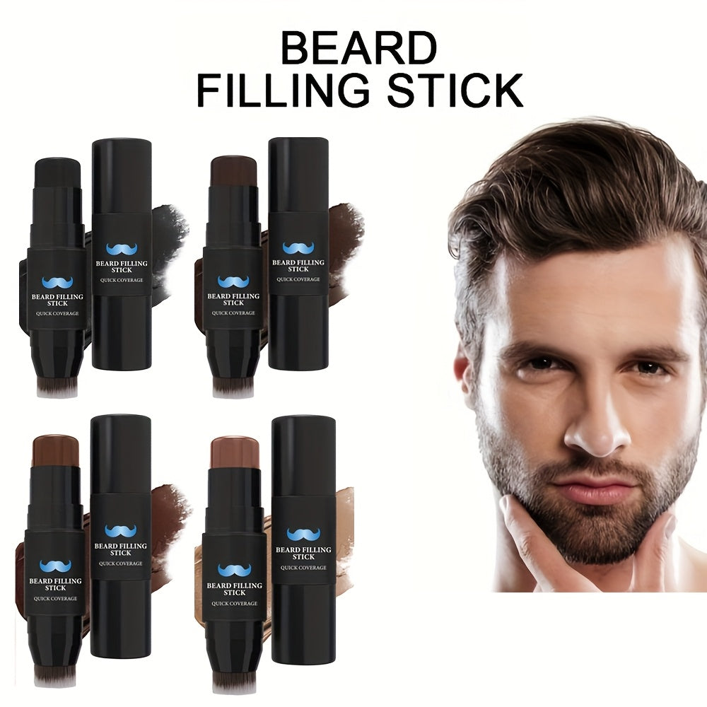 2pcs Men's 4 color filling rod combined with brush head, beard brush pen and whiskers